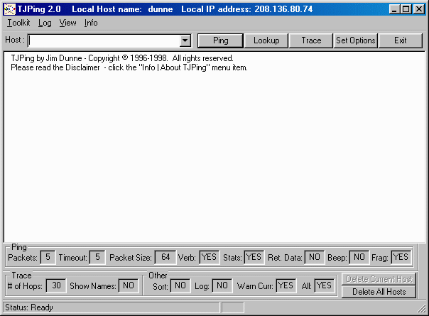 TJPing Starting Screen (15683 bytes)