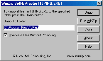 WinZip Self-Extractor Startup Screen (7474 bytes)