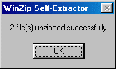 WinZip Self-Extractor Success Box (3131 bytes)